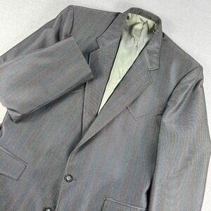 Circle S Mens Grey Pinstripe Western Blazer Jacket 42R Made in USA Cowboy Vtg